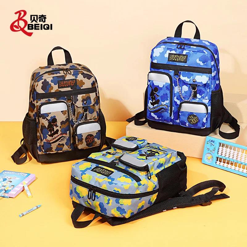 

BQ Camo Colors Chains Design Cool Streetwear 2-6 Year Old Kids Casual Mini Backpack Bags Children Primary Bookbag