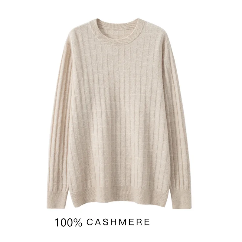 

High Quality Classic Men Pullover 100% Cashmere Sweater Autumn Winter O-neck Long Sleeve Solid Color Warm Jumper Men's Sweaters