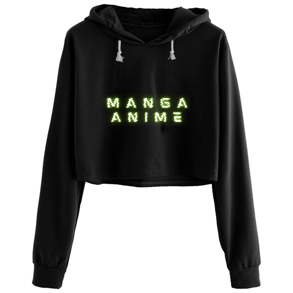 

Укороченные толстовки для влюбленных Манга и аниме Y2k Kawaii Goth Grunge пуловер для девочек