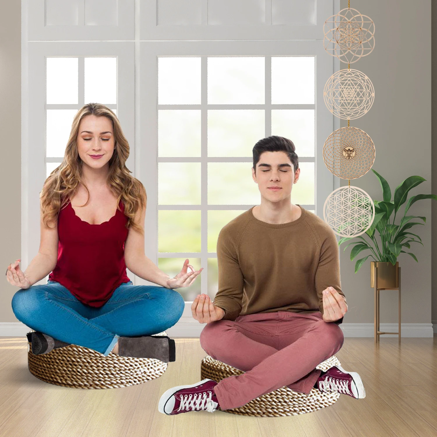 Деревянный настенный знак 30 5 см цветок жизни лазерная резка деревянные