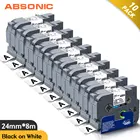 Absonic TZ-SE5 TzSE5 ленты безопасности 24 мм черный на белом фоне TZ SE5 SE4 SE3 совместимый ярлык для Brother Ptouch принтер для печати этикеток
