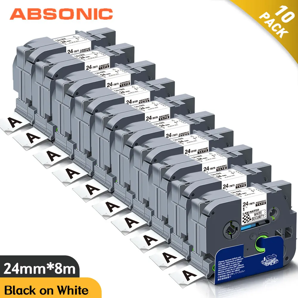 Absonic TZ-SE5 TzSE5 ленты безопасности 24 мм черный на белом фоне TZ SE5 SE4 SE3 совместимый
