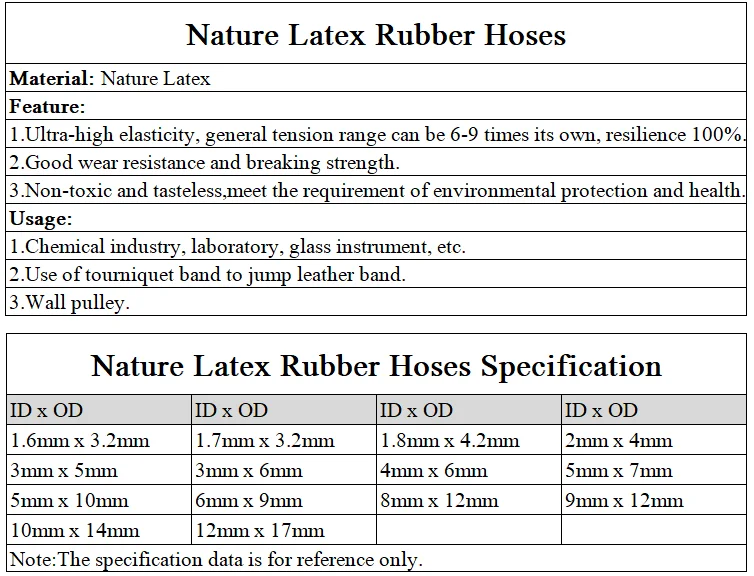 

ID 8mm 9mm x 12mm OD Nature Latex Rubber Hose Flexible Pipe High Resilient Elastic Surgical Medical Tube Soft Slingshot Catapult