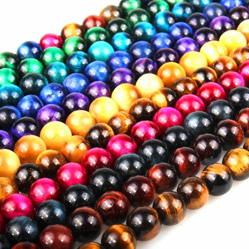 Free Shipping Natural Stone Blue Lapis Lazuli Tiger Eye Agata Round Loose Beads 16