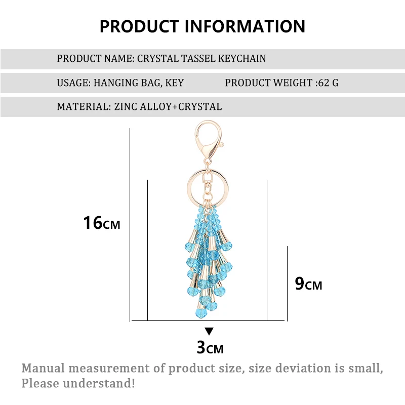 Factory direct crystal beaded tassel car keychain creative ladies bag fashion gift pendant charm mobile phone shell accessories