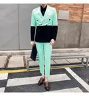 Мужские вечерние костюмы Thorndike, облегающие костюмы мятного, зеленого и черного цветов, однобортный костюм для выпускного вечера