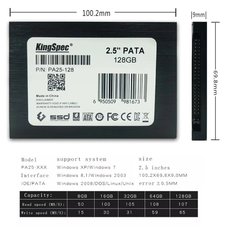 SSD-накопитель Kingspec Yuancun 2 5 дюйма 16-128 ГБ | Компьютеры и офис