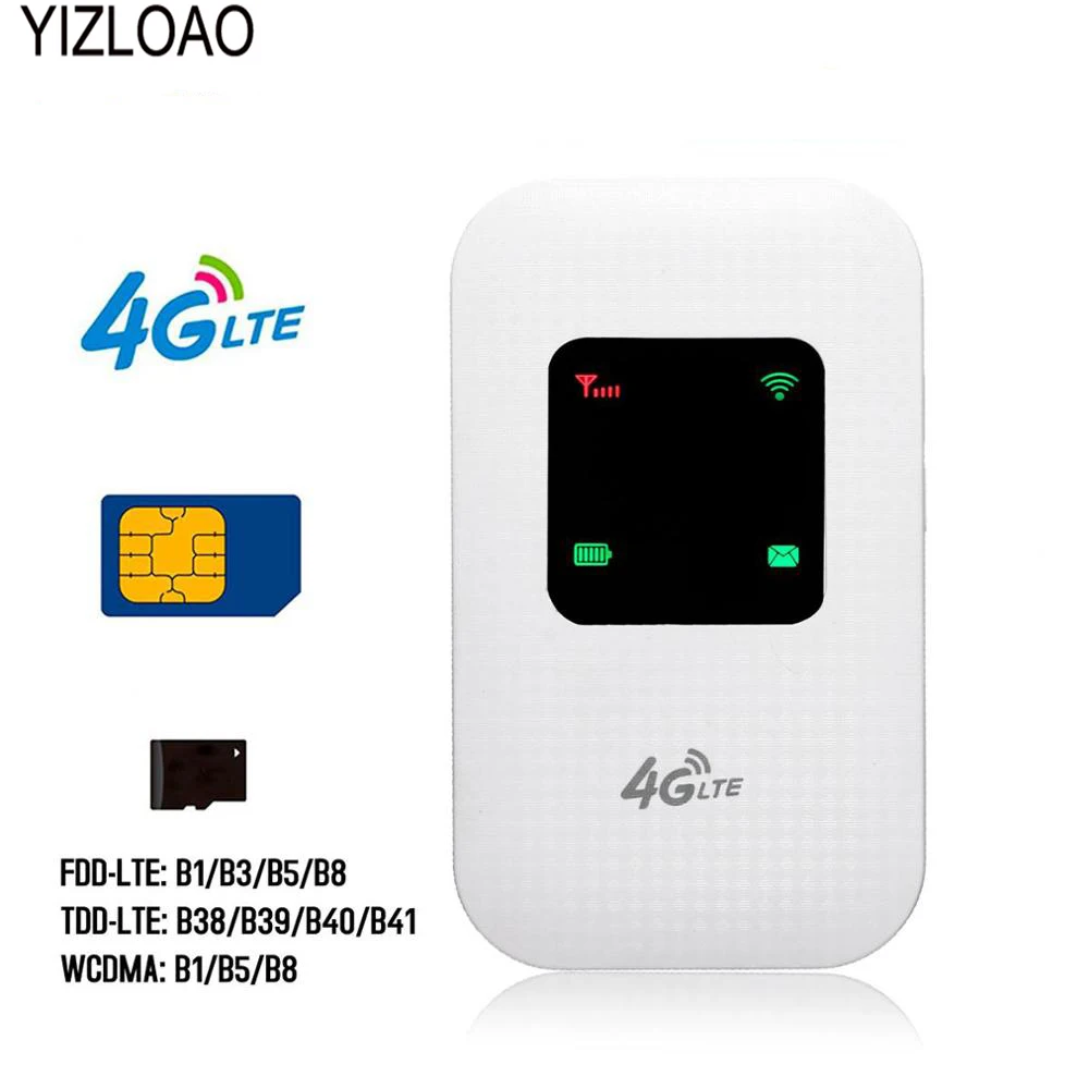 YIZLOAO портативный Hotspot 4G Lte беспроводной мобильный роутер Wifi модем 150 Мбит/с 2 Wi-Fi
