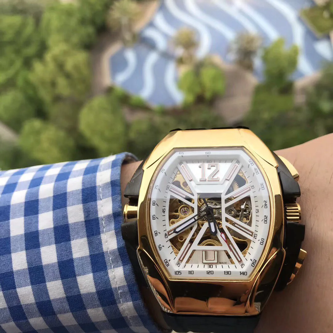 

High Quanlity Brand FM Men Watch Automatic Mechanical Sport Watches business man Stainless Steel Case Silicone Waterproof Clock