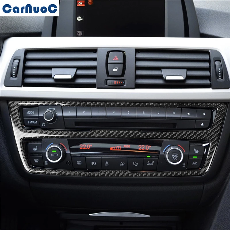 

For BMW F30 2013-2019 Car Center Console CD Frame Panel Trim Decal Carbon Fiber Sticker Styling Accessories