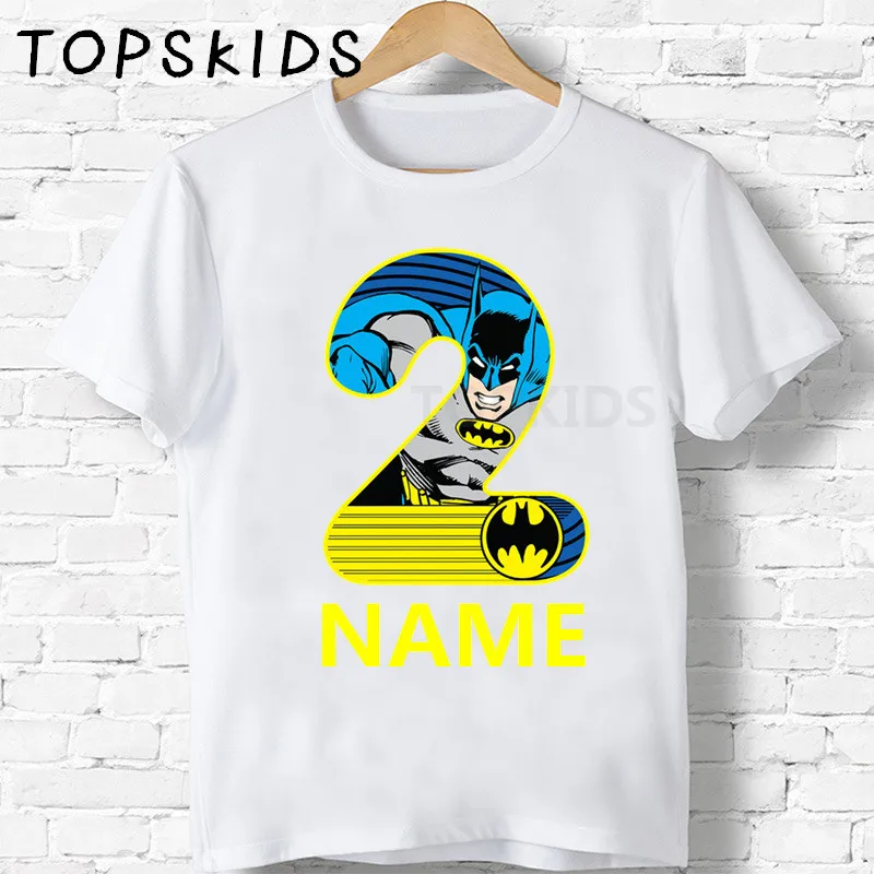 2020 Kids Clothes Baby Boys Happy Birthday Number 1~9 Super Hero Cartoon T shirt Girl T-shirt Children Funny Superhero Gift