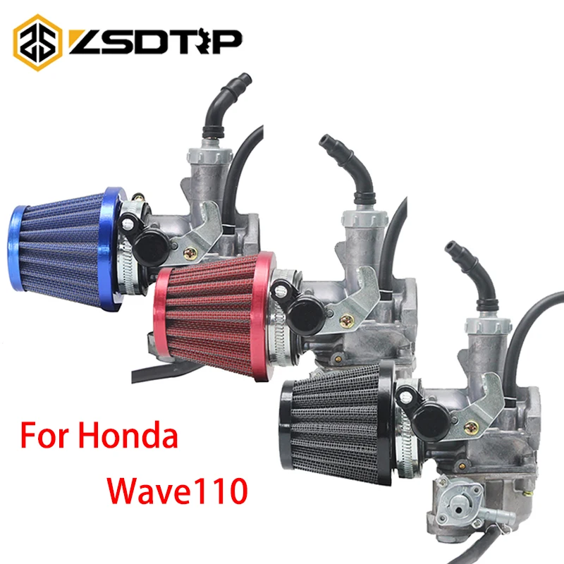 

ZSDTRP для Honda Wave110 Wave 110 оригинальный МОТОЦИКЛ КАРБЮРАТОР Keihin Carb 20 мм Carburador + 42 мм цветной воздушный фильтр один комплект