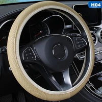 car steering wheel cover breathable protector anti slip steering covers black suitable auto decoration pu leather 37 38cm