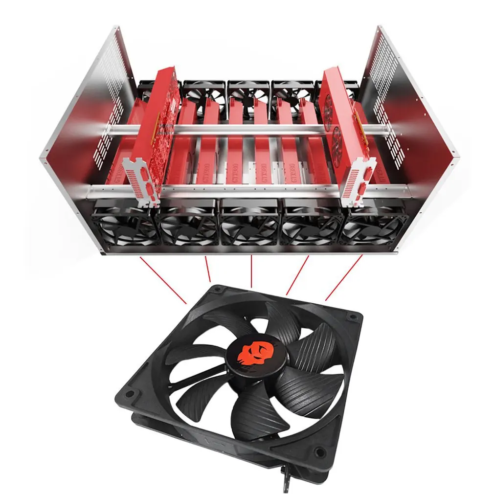 Crypto монета открытый воздух добыча рамка Rig графика чехол ATX Fit 6/8 GPU эфириум ETH и т. Д.