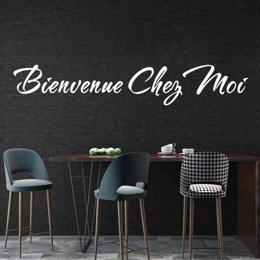 

Vinyl Bienvenue Chey Moi Quotes Wall Sticker Home Decor For Livingroom Removable Waterproof French Phrase Wallpaper Decal HQ1139
