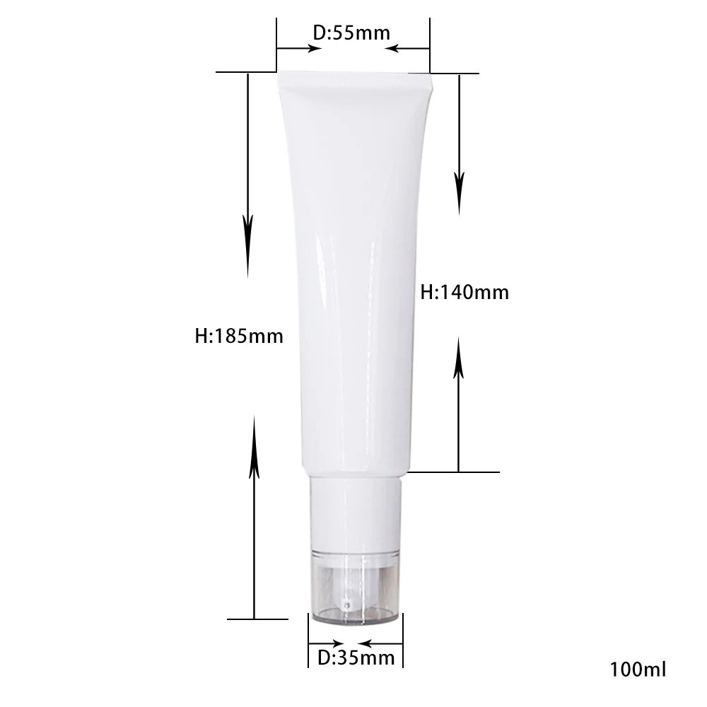 Женская 100 мл Белая пустая фотолампа с золотым/белым/серебряным безвоздушным