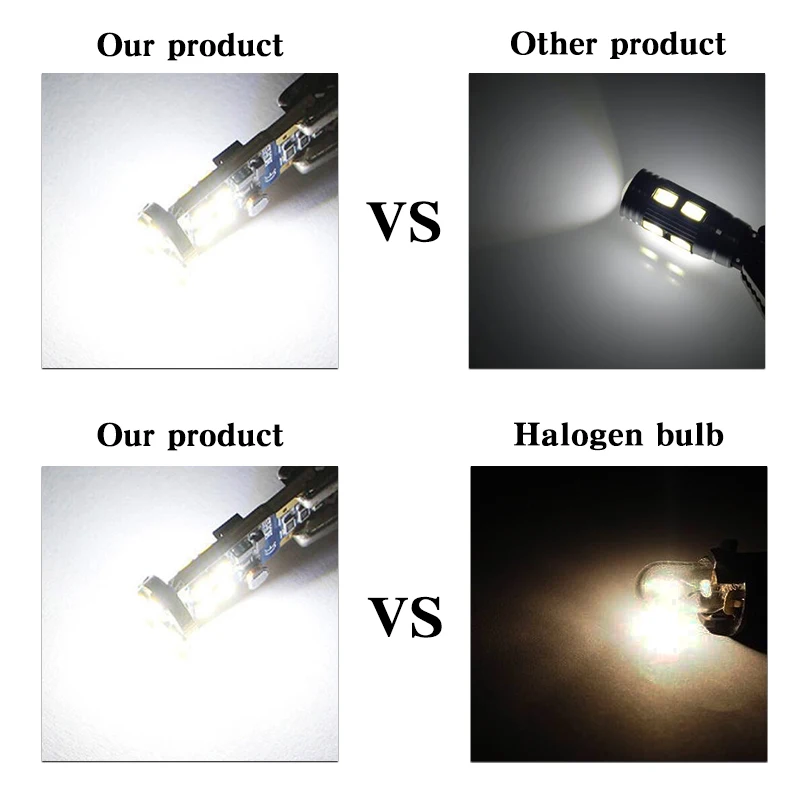 

2pcs T10 White Canbus W5W LED Car Light Error Free 12SMD 3030LED 501 Warning Side Light Bulbs Sidermarker Parking Lighting