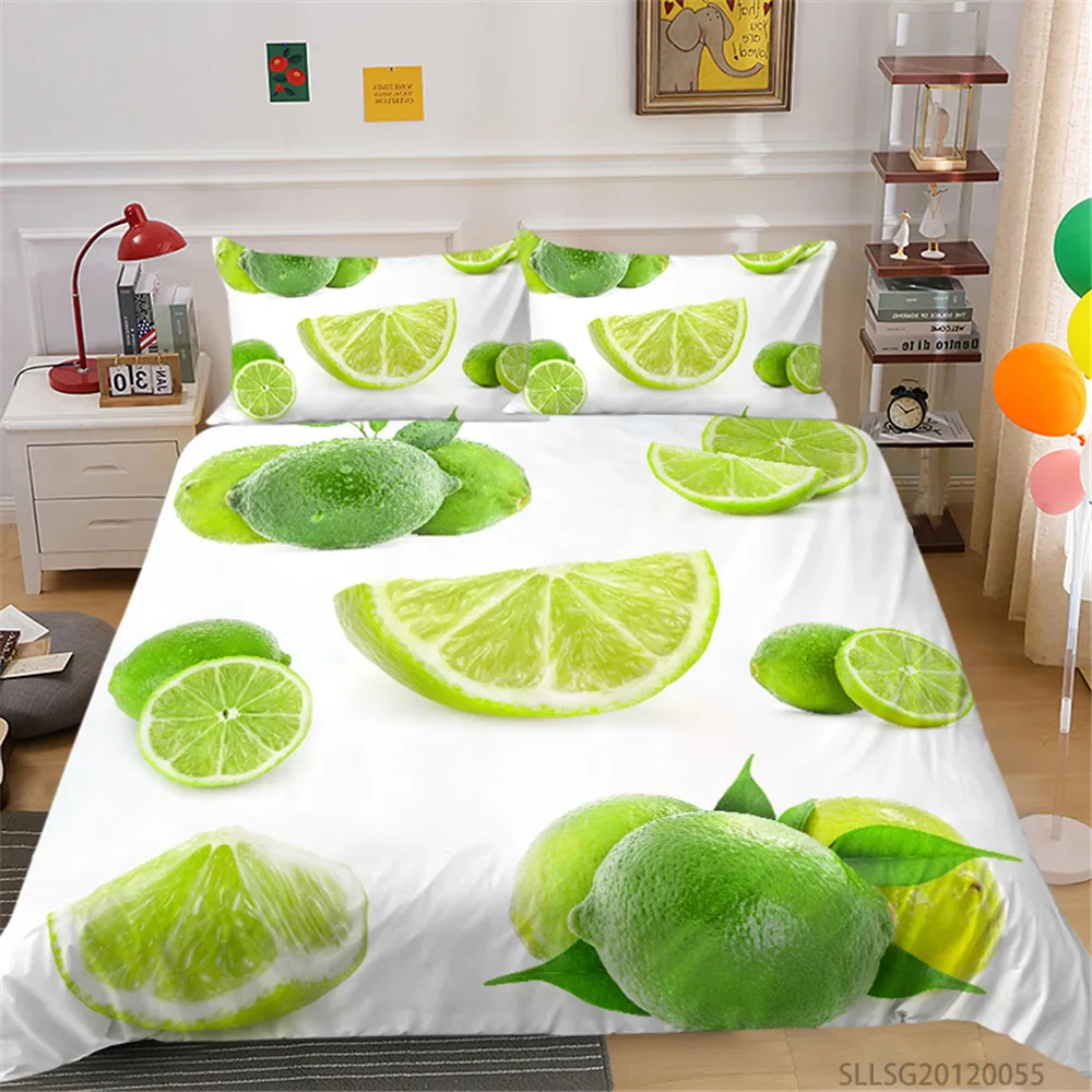 

Home Textile 3D Bedding Set Fruit Print Duvet Cover Set King Size Kids Adults Bedroom Decor Modern Home Bed Set Pillowcase