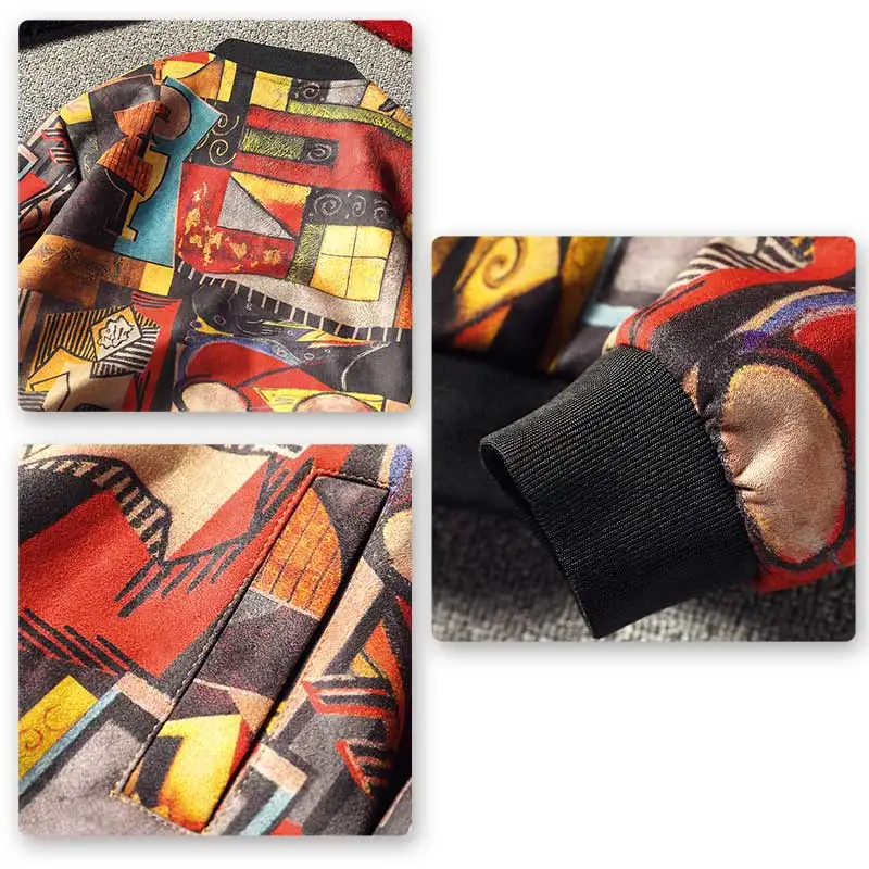 YOUTHUP 2020 новая весенняя мужская куртка с Бейсбольным воротником принтами