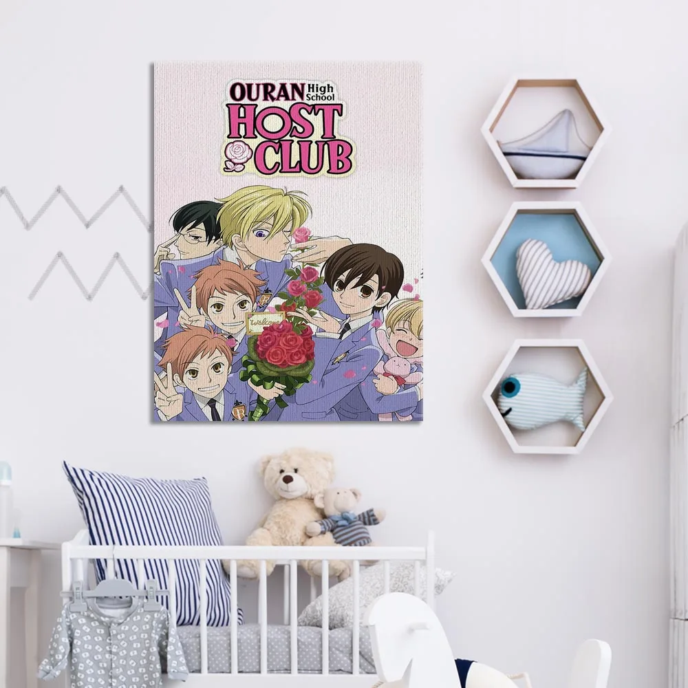 

Ouran High School Club Anime Poster Wall Art Canvas Print Kids Room Decor Bedroom Home Decor Gifts for Children Unframed
