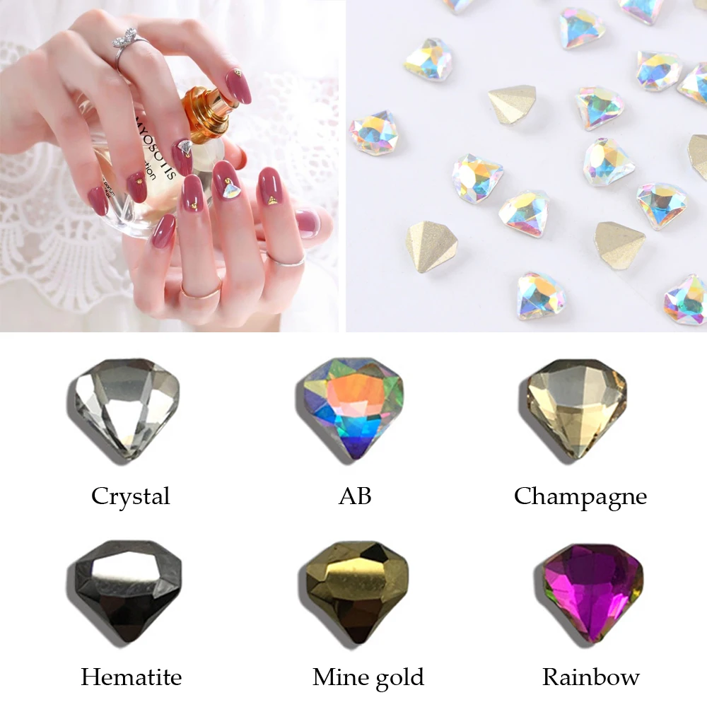 Очаровательные Стразы для ногтей с плоской задней стороной кристаллы блестящие