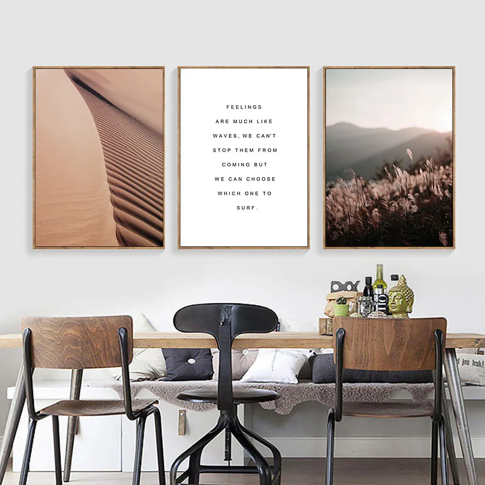 Картина на холсте с изображением пустыни олень Северный плакат Горный пейзаж