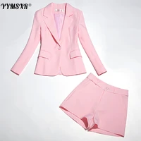 2022 new summer casual high quality ladies office shorts suit two piece suit stylish long sleeve slim ladies blazer