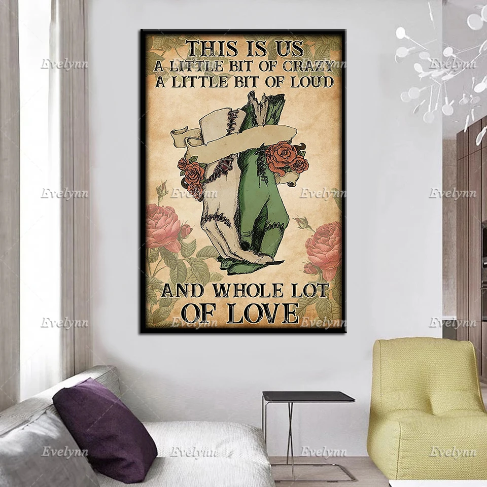 Это мы немного сумасшедшие громкие и полные любовь ретро-постер для мам парные