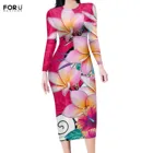 FORUDESIGNSострова полинезийская меч дизайн женские Сексуальные облегающие платья карандаш женские Гавайские цветы Стиль Vestido