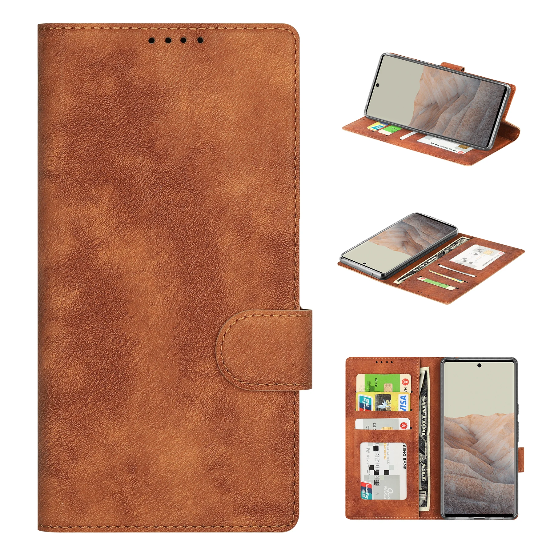 

For Google Pixel 6 Pro Case Fashion PU Leather Wallet Case with Kickstand ShockProof Protective Flip Case for Google Pixel 6 Pro