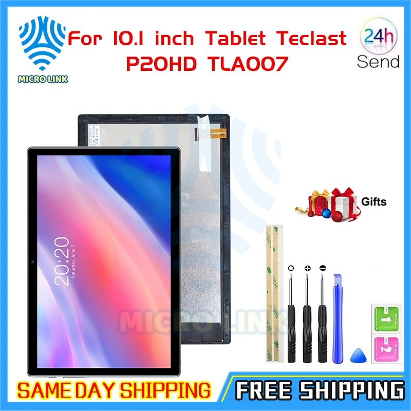 

Новый ЖК-дисплей для планшета 10,1 дюйма Teclast P20HD TLA007, сенсорный экран, сенсорная панель, дигитайзер, стеклянный датчик для Teclast P20 HD