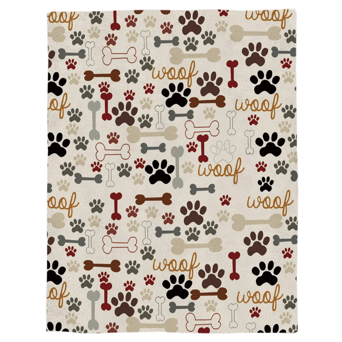 Мультяшные отпечатки собачьих лап кости одеяло с животными Забавный