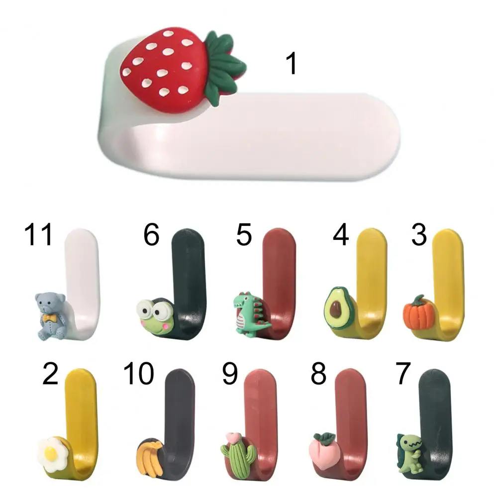 

10PCS cartoon hook strong nail-free glue kitchen wall wall hook sub dormitory door behind the porch hanging key glue hook