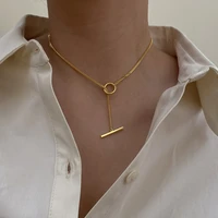 u magical temperament ot toggle clasp pendant necklace for women gold silver color metallic adjustable necklace jewellery