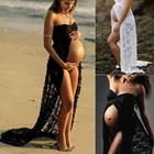 Платье для беременных женщин, с разрезом спереди, длинное, для беременных
