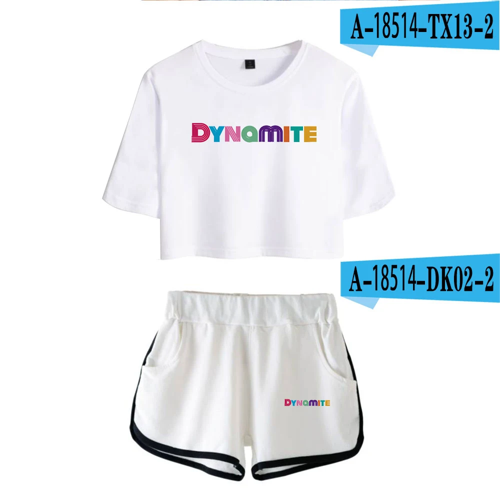 

2021New album BTS Butter Summer Women's Sets Short Sleeve Crop Top Shorts Sweat Suits Women Tracksuits Two Piece