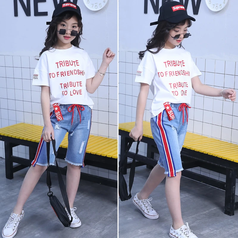 2020 летние костюмы для девочек и мальчиков новая детская одежда футболка с