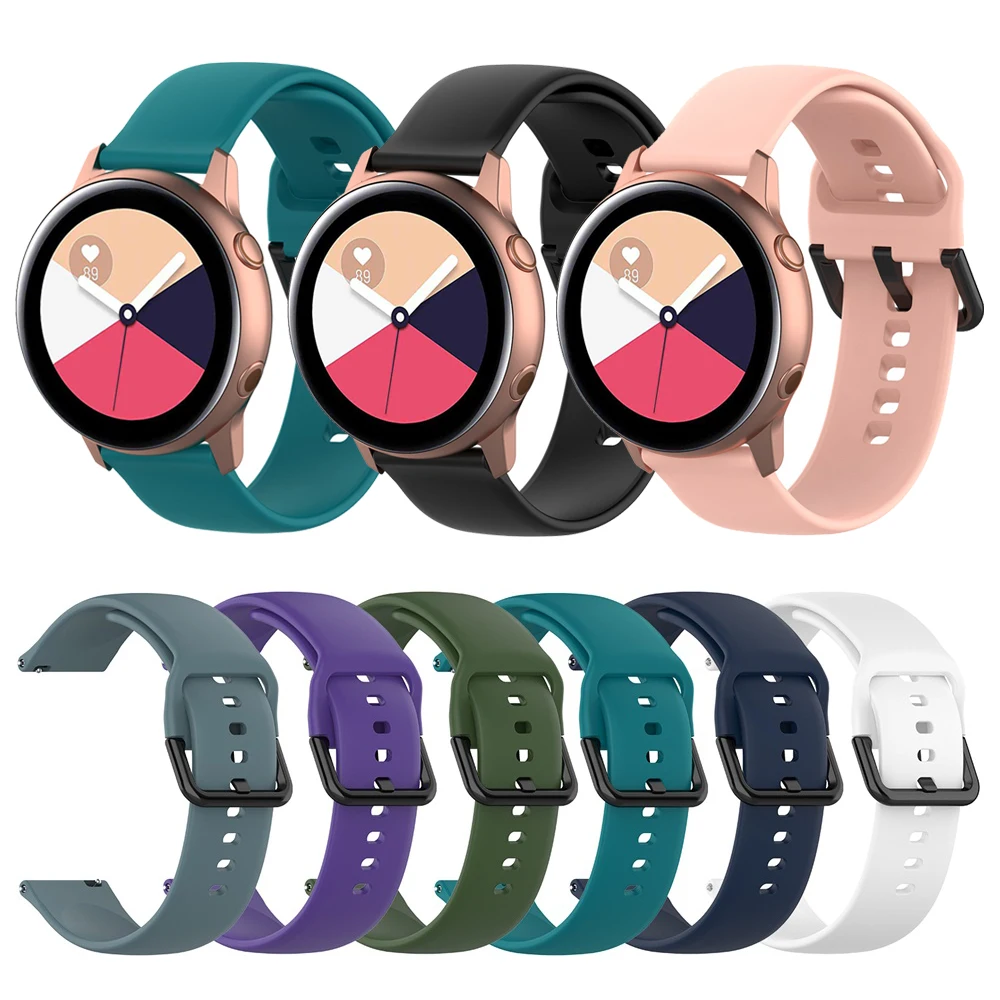 

20mm 22mm Silicone Band for Samsung Galaxy Watch 3 42mm 46mm Active 2 Gear S2 S3 Strap Bracelet for Huawei Huami Amazfit Bip/GTS