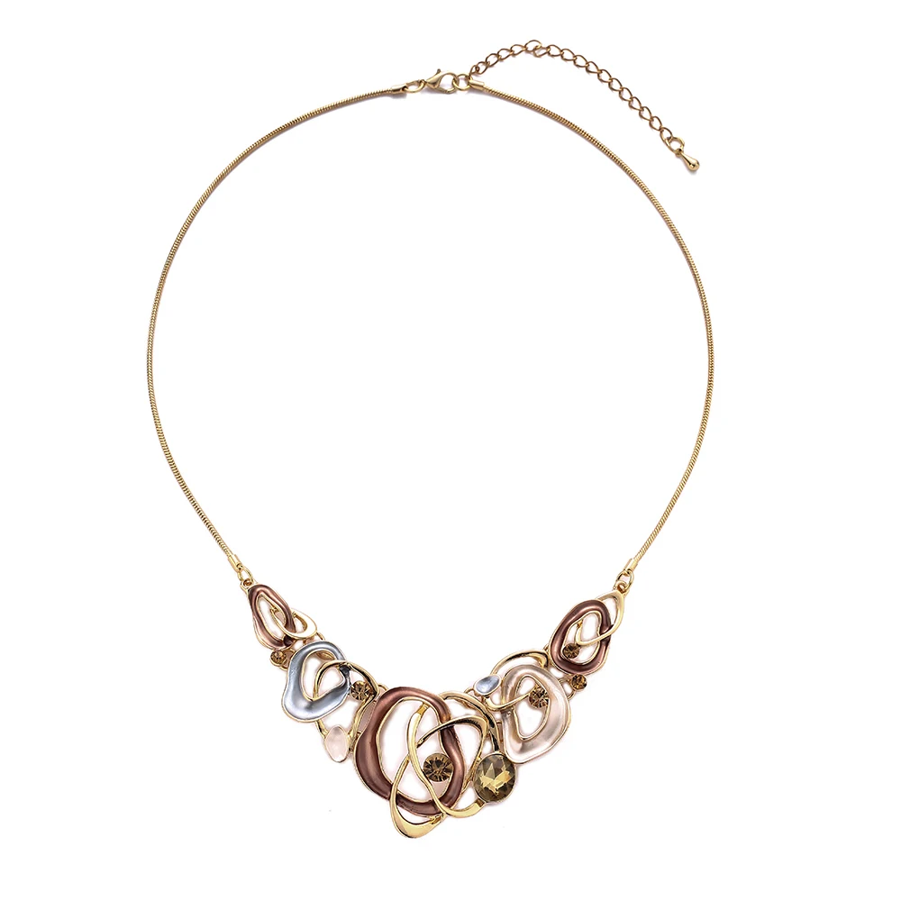 European And American Exaggerated Vintage Necklace Fashion Crystal Irregularity Circle Choker Necklaces Luxury Jewelry | Украшения и