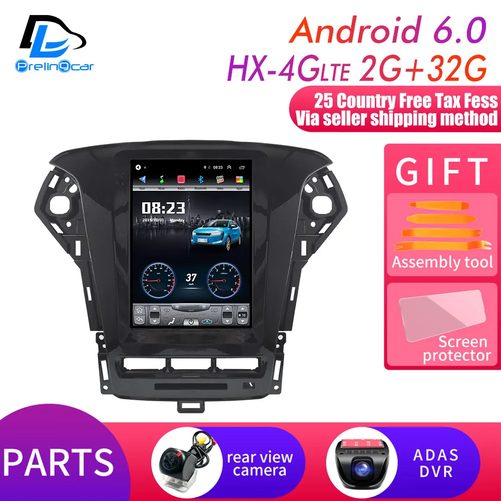 12,8 дюймов 4G Lte 64G rom Вертикальная android система для Ford mondeo 2011-2013 лет Мультимедиа Видео Радио плеер Навигация стерео - Цвет: 12.8 HX-4G 2G32G DVR