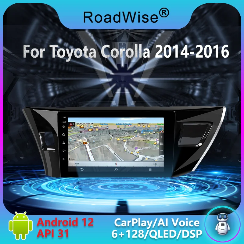 

Автомобильный мультимедийный плеер Roadiwse Android для Toyota Corolla Ralink LHD 2014 2015 2016 4G Wifi GPS DVD Carplay 2 Din головное устройство