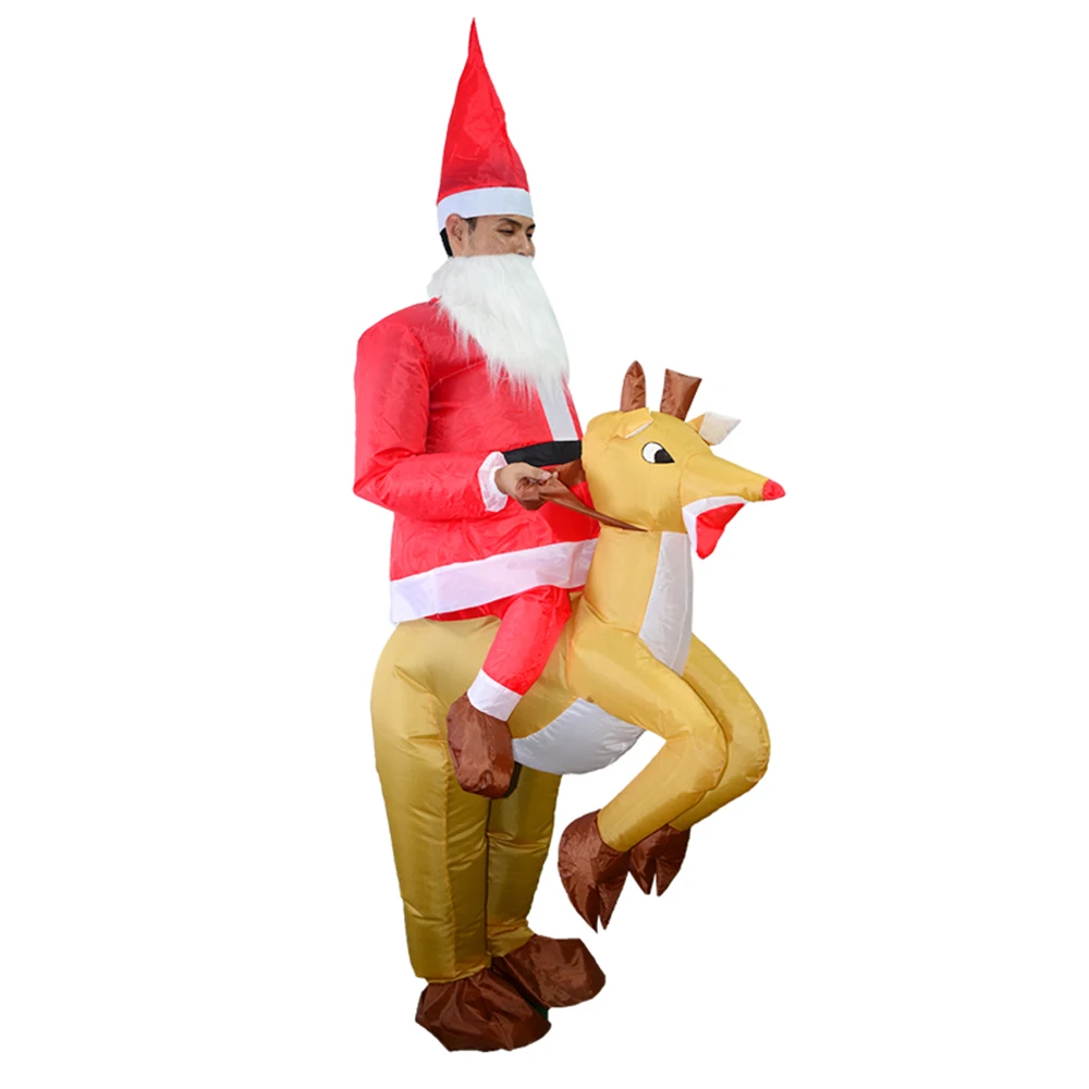 Взрослый надувной костюм Санта-Клауса для верховой езды Надувное нарядное