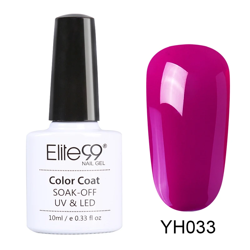 YH033 Elite99 10 мл розовый цвет УФ Гель-лак Полупостоянный праймер верхнее покрытие гель лак для ногтей, маникюр гель лак для ногтей - Цвет: YH033
