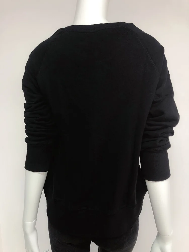 

Women Letter Sweatshirt 2021 New 100% Cotton Embroideried Black Beige Gold New Spring Autumn Long Sleeve Casual Pull Tops