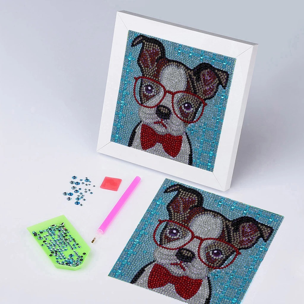 

Diamond Painting Special Shape Cartoon Animals Diamond Embroidery Glasses Dog Picture Of Rhinestones Mosaic Wall Decoration