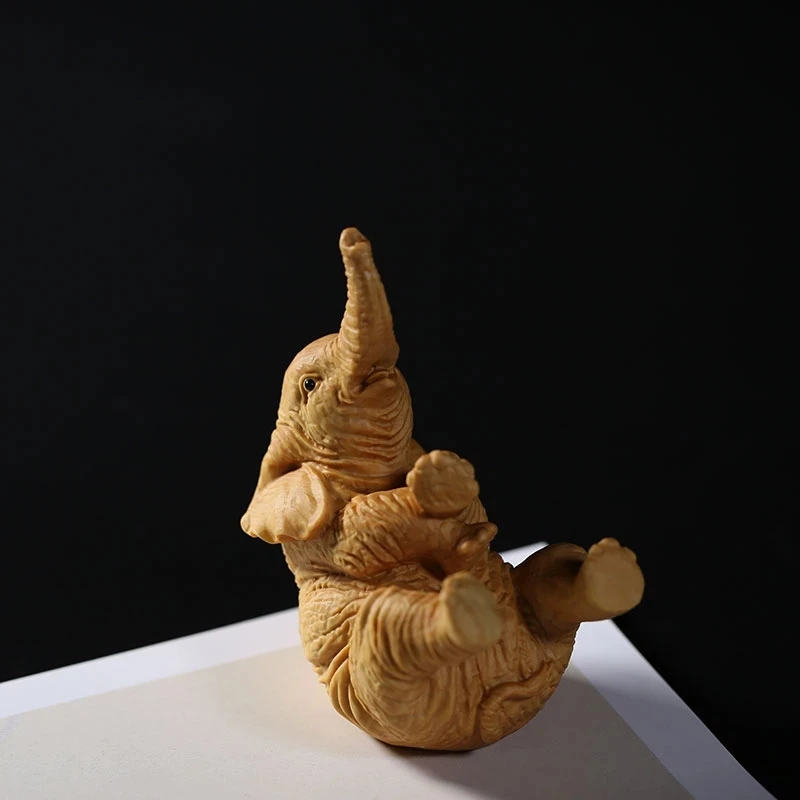 

Hot 8.5cm Yellow Wood Elephant Figures Elephant Statue Wood Figurines Doll Toy Craft Gift Decoration Flexible and Charming Decor