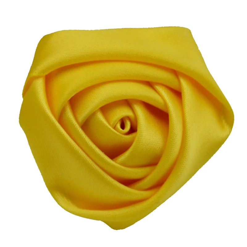 yellow 10 шт./лот Размеры 5 см сатин милый розовый цветок тканевый цветок из шелка ручной работы DIY Свадебный Цветочный букет ткань для волос аксессуары - Цвет: yellow