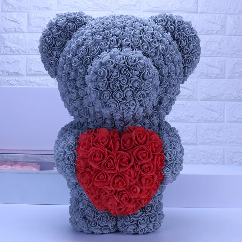

50cm station bear PE simulation rose bear rose bear rose flower Valentine's day birthday gift PE simulation rose bear