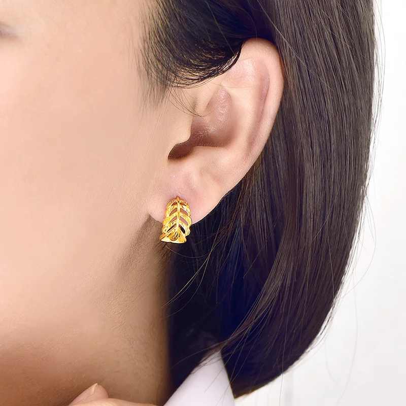 Серьги SFE из чистого золота 24 карата серьги настоящего 999 пробы красивые