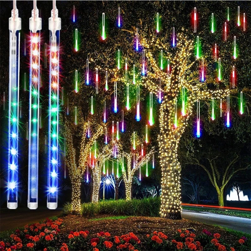 

Solar Rain String 30CM LED Christmas Lights Wedding Party Garden Christmas String Lights Outdoor New Year Decoration Lights